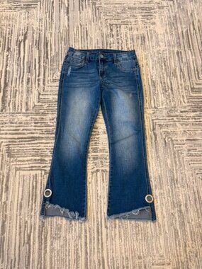 Litz women's 27" waist mid-rise blue capri frayed leg BOUTIQUE jeans